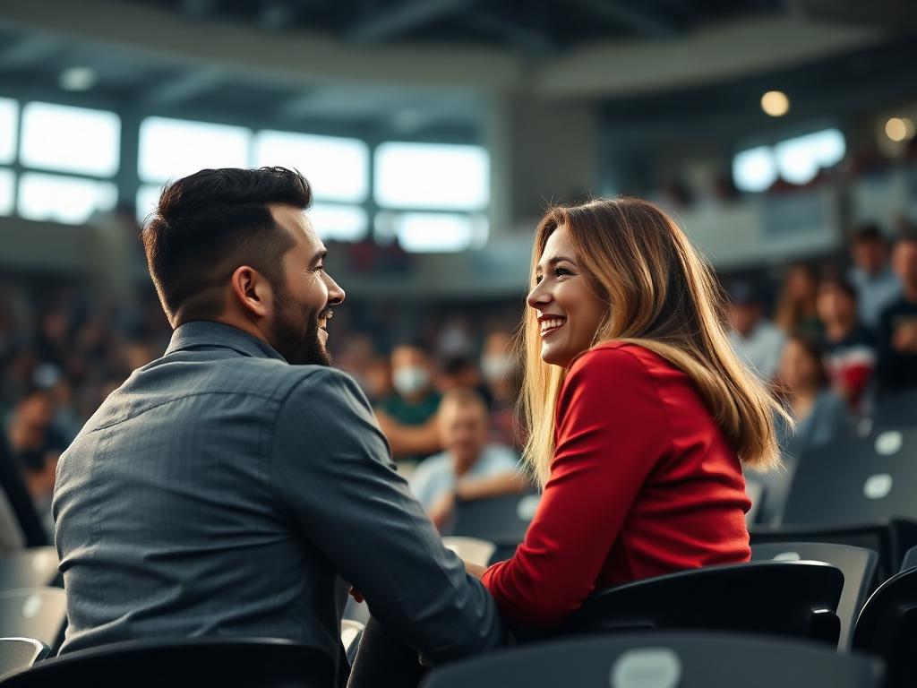 A candid, unscripted moment between people who just met